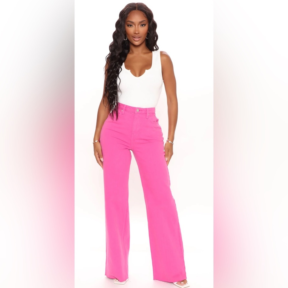 Fashion Nova High Rise Wide Leg Jeans Sz 9/28